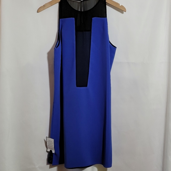 PARKER Sheer Panel Dress - Marine Blue - Picture 4 of 11